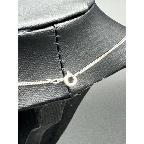 Sterling Silver Emerald Cut Blue Topaz Pendant Necklace Celtic Design 10" READ - Picture 3 of 11